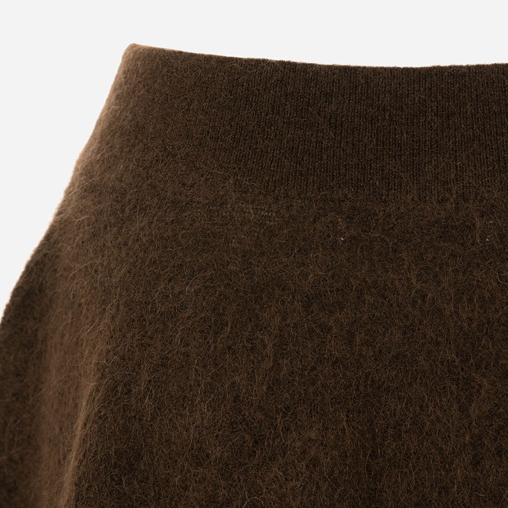 Mohair Flared Skirt Dark Brown