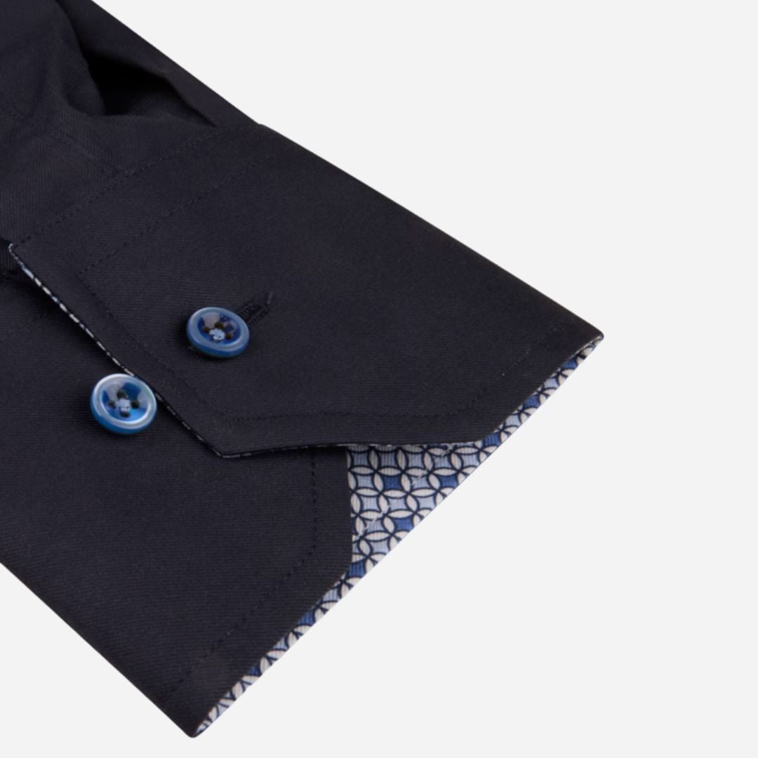 Fitted Body Contrast Shirt - Navy