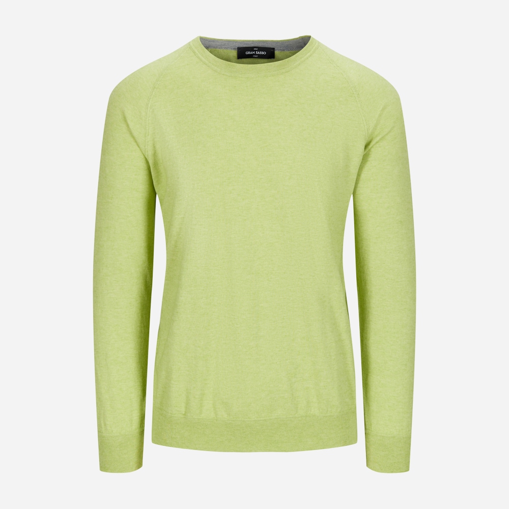 Crew Neck Cotton/Cashmere Light Green