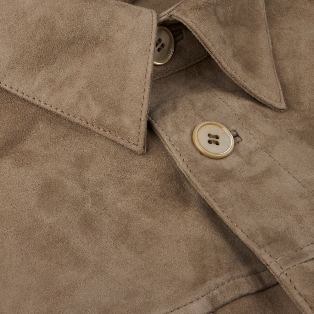 Goat Suede Overshirt - Beige