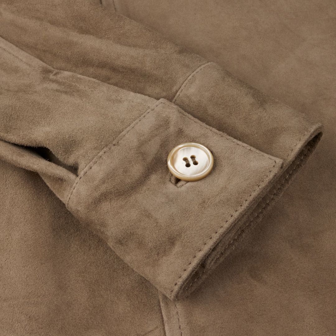 Goat Suede Overshirt - Beige