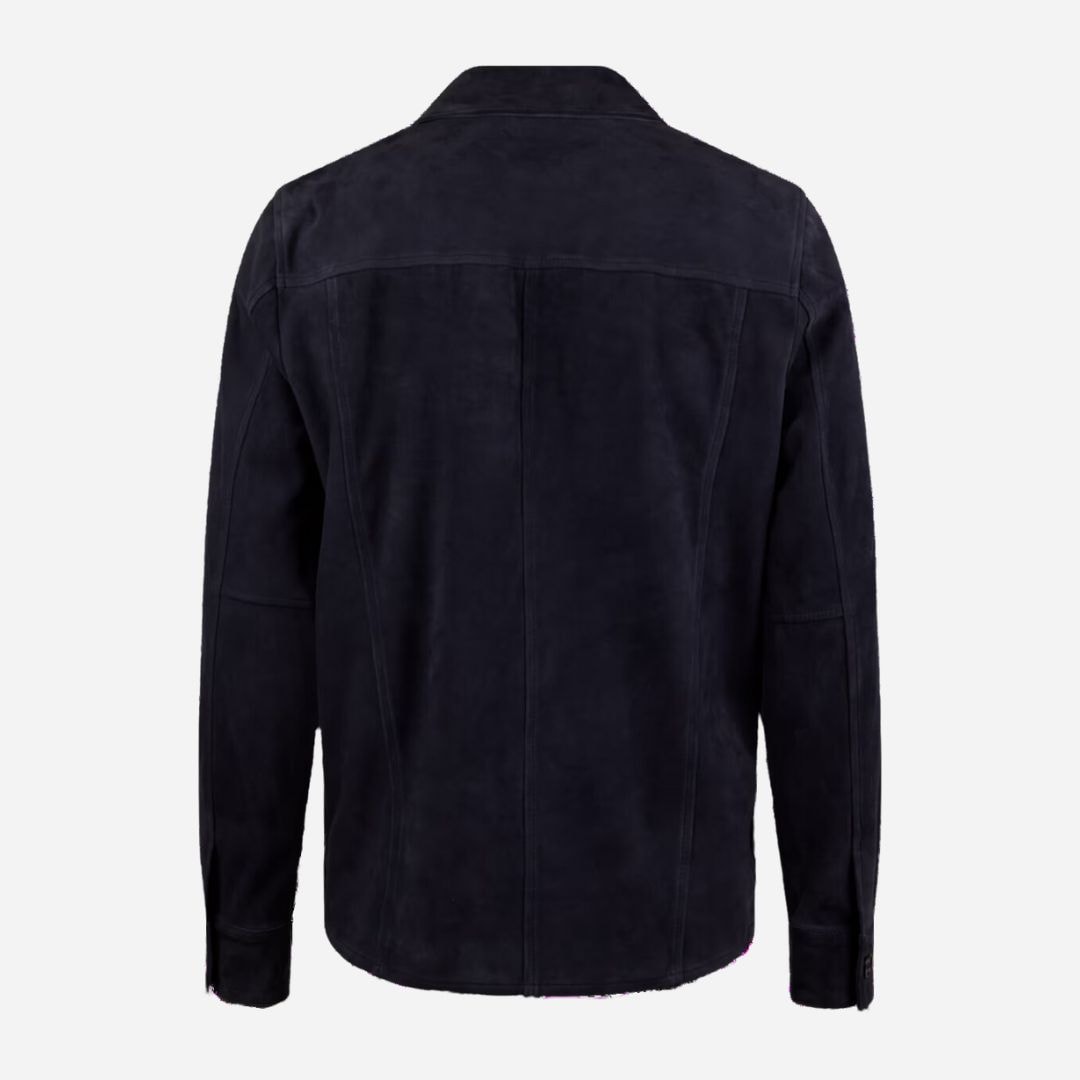 Goat Suede Overshirt - Navy