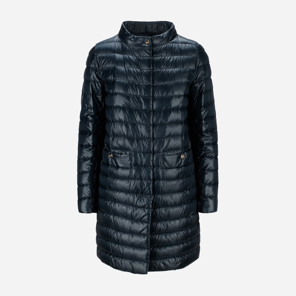 Woman`S Woven Half Coat - Blue