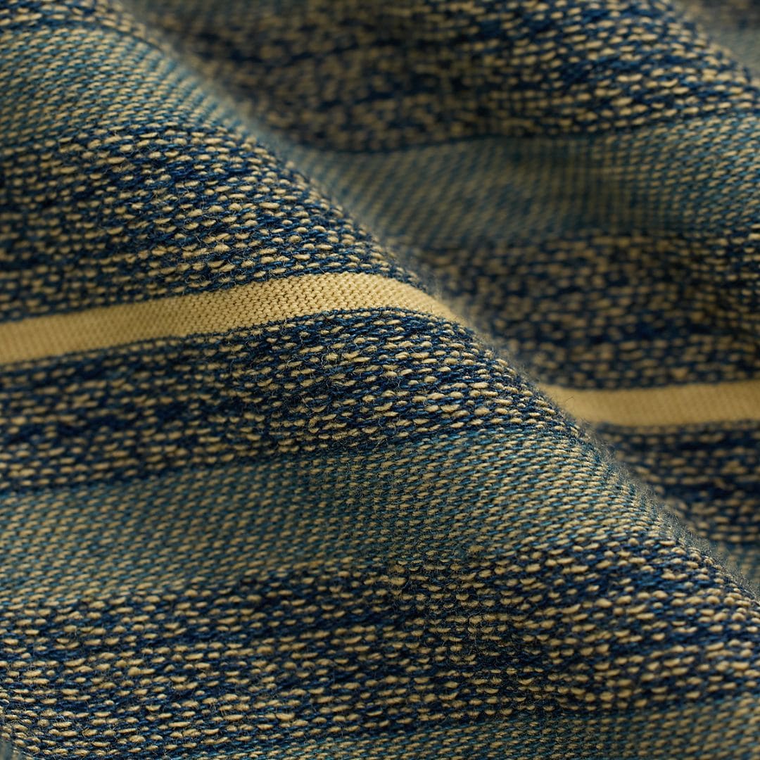 Indigo Striped Jacquard T-Shirt -  Cream/Multi
