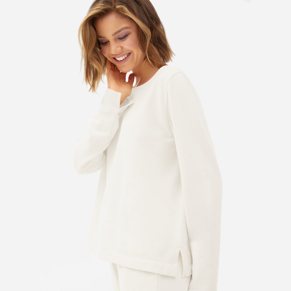 Fleece Sweater Fitted Eggshell