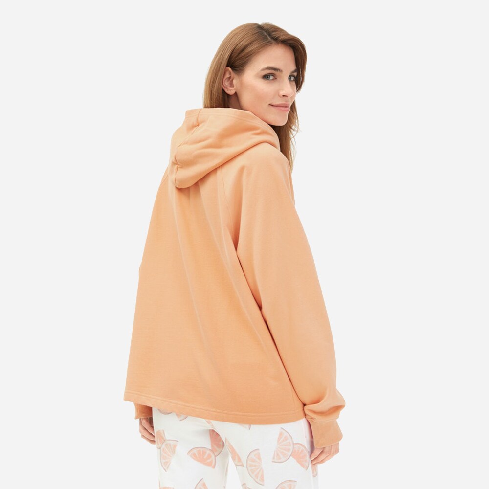 Fleece Hoodie Raglan Casual Fit - Mandarine
