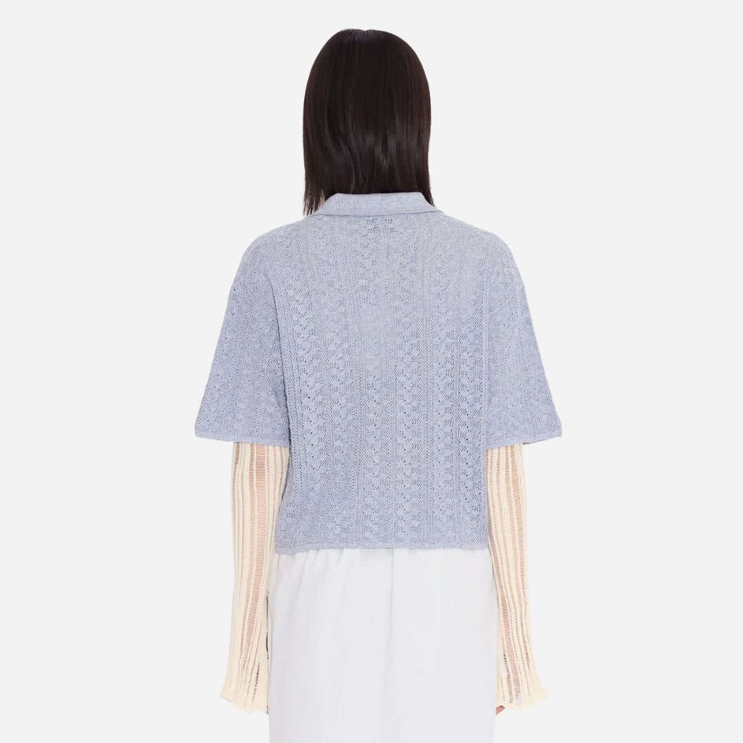 Kelp Crochet Shirt -  Blue