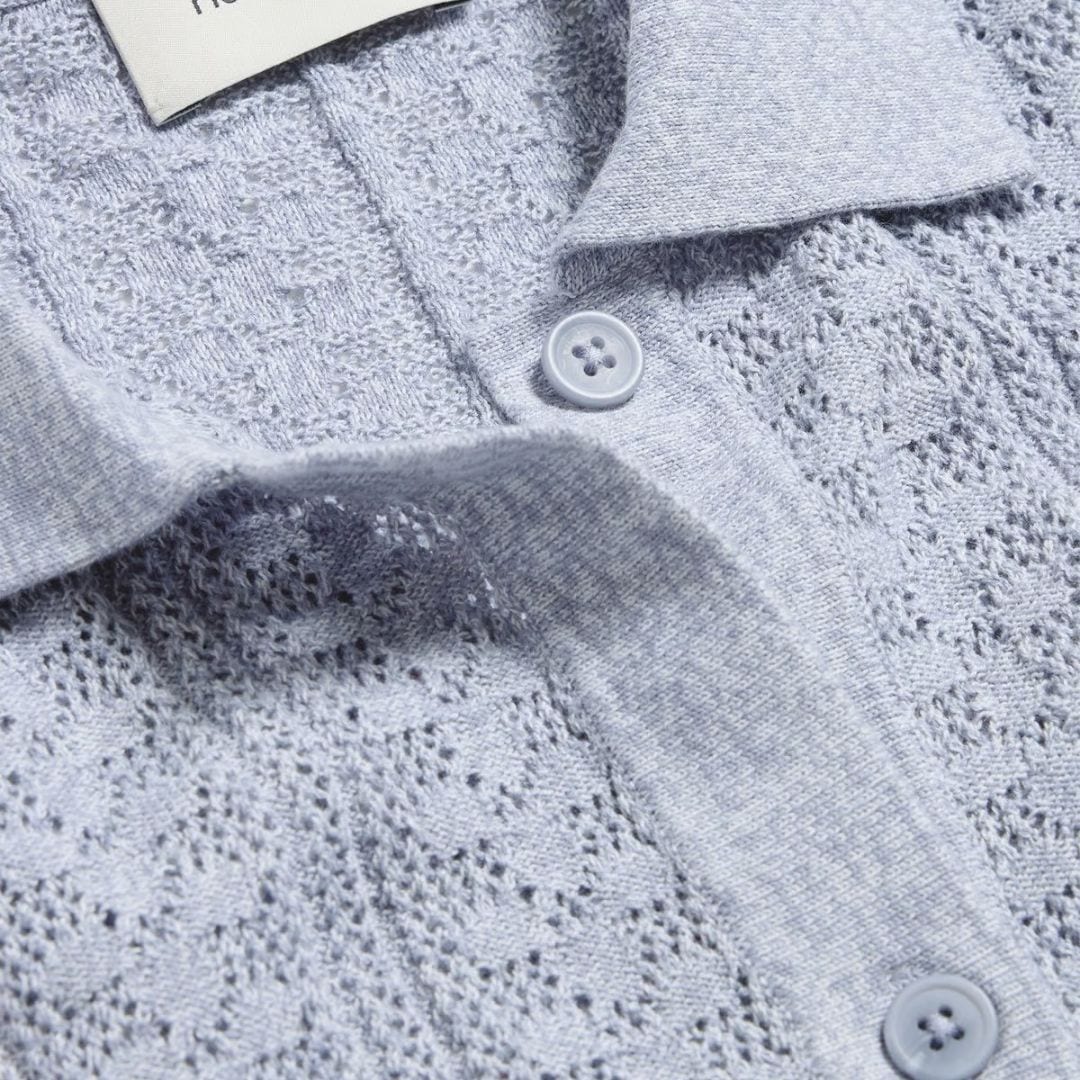 Kelp Crochet Shirt -  Blue
