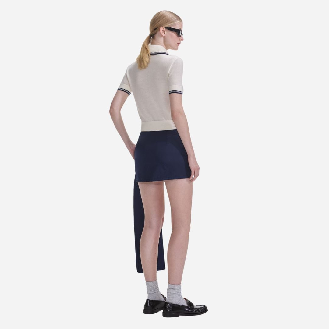 Knit Polo Top - Cream