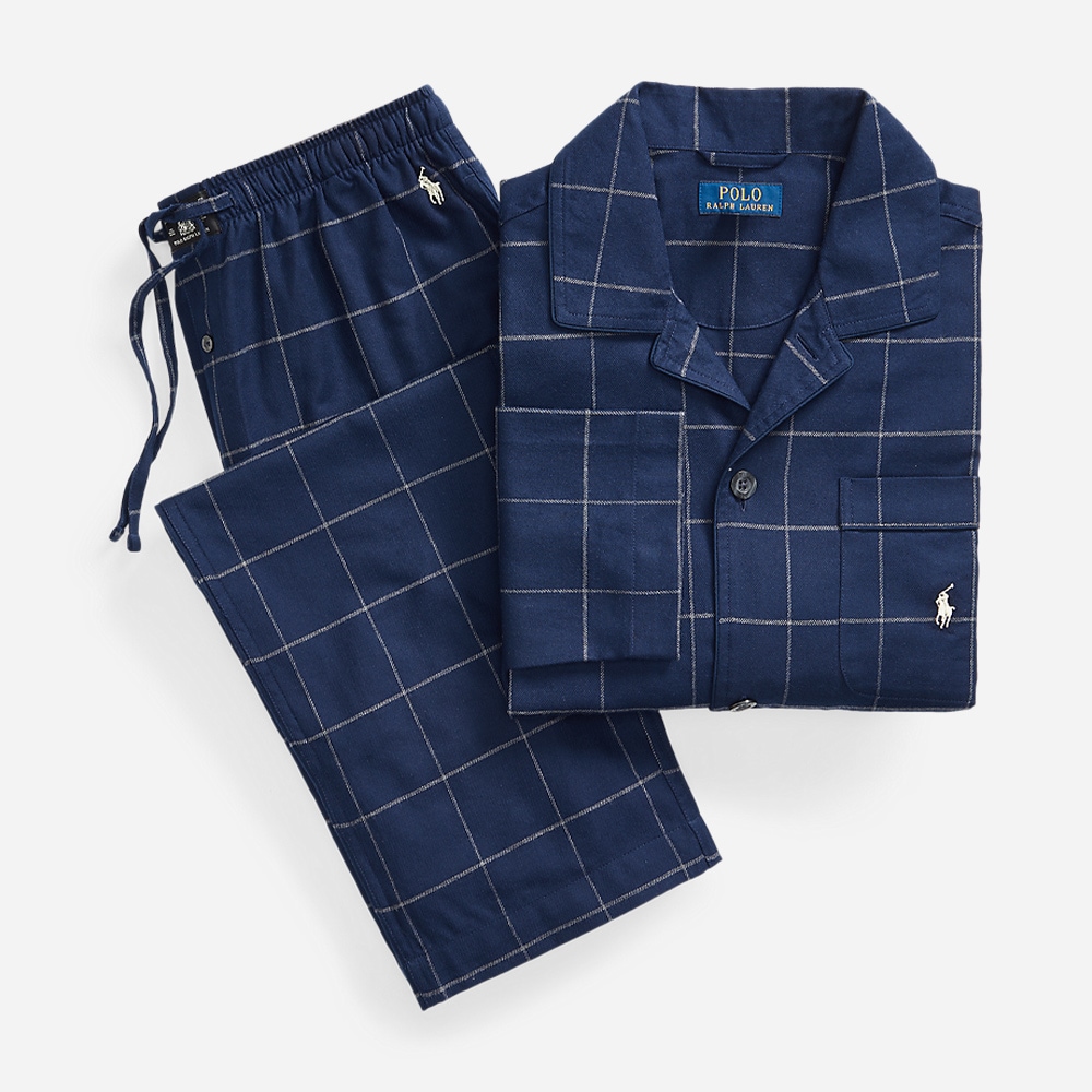 L/S Pj Set-Sleep Set Window Pane Plaid