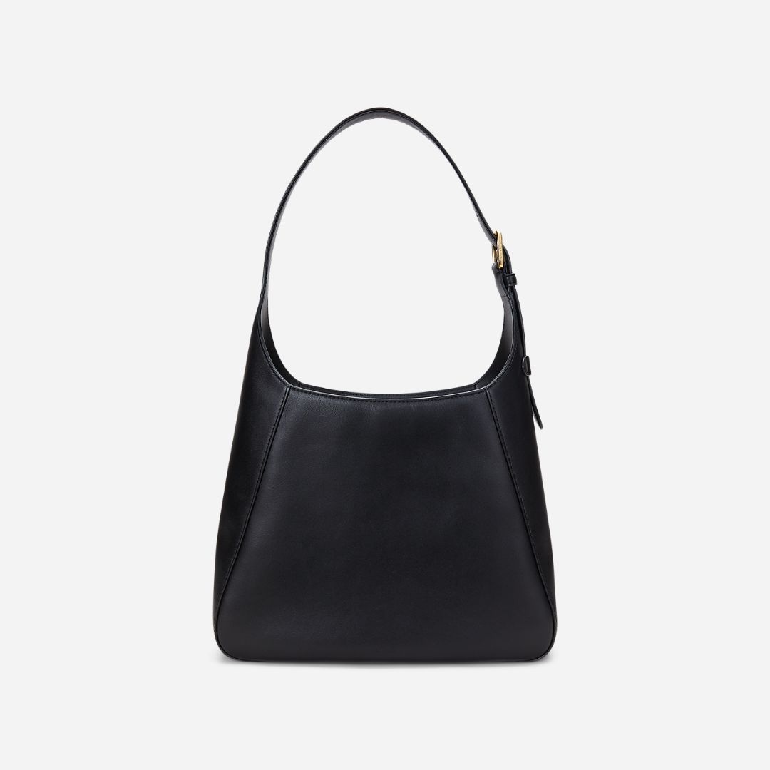 Leather Large Tanner Shoulder Bag - Black