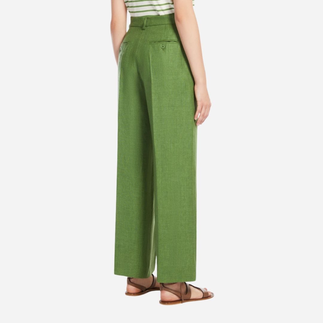 Linen Canvas Trousers -  Green