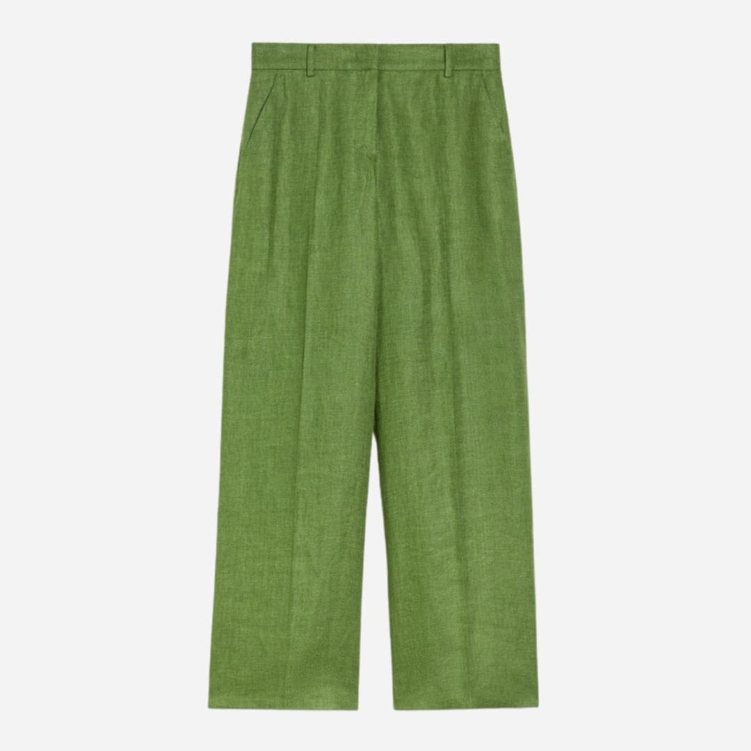 Linen Canvas Trousers -  Green