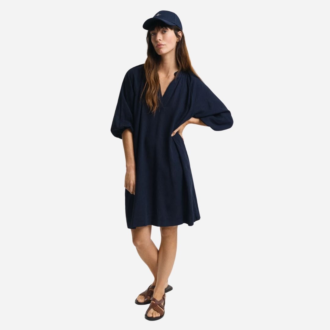 Linen Dress - Evening Blue