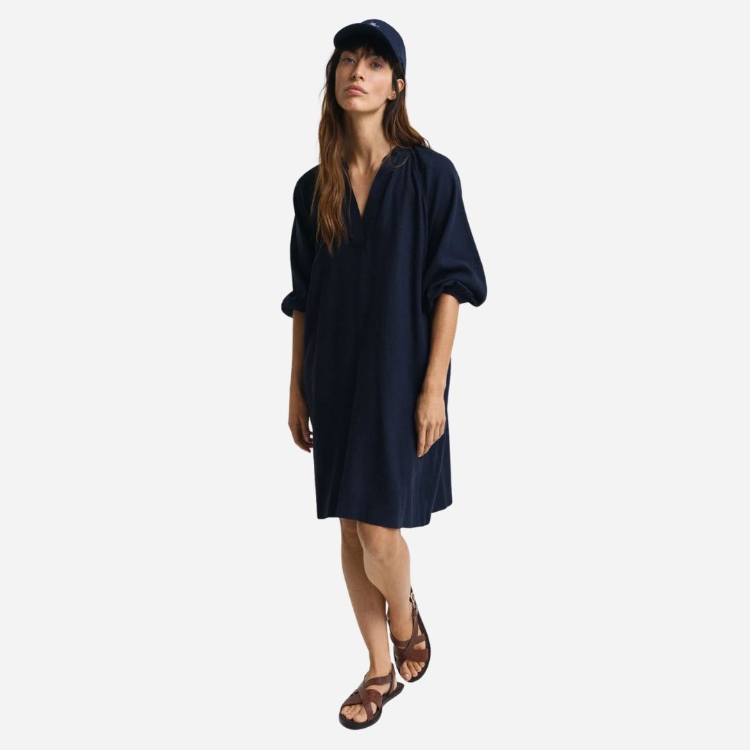 Linen Dress - Evening Blue