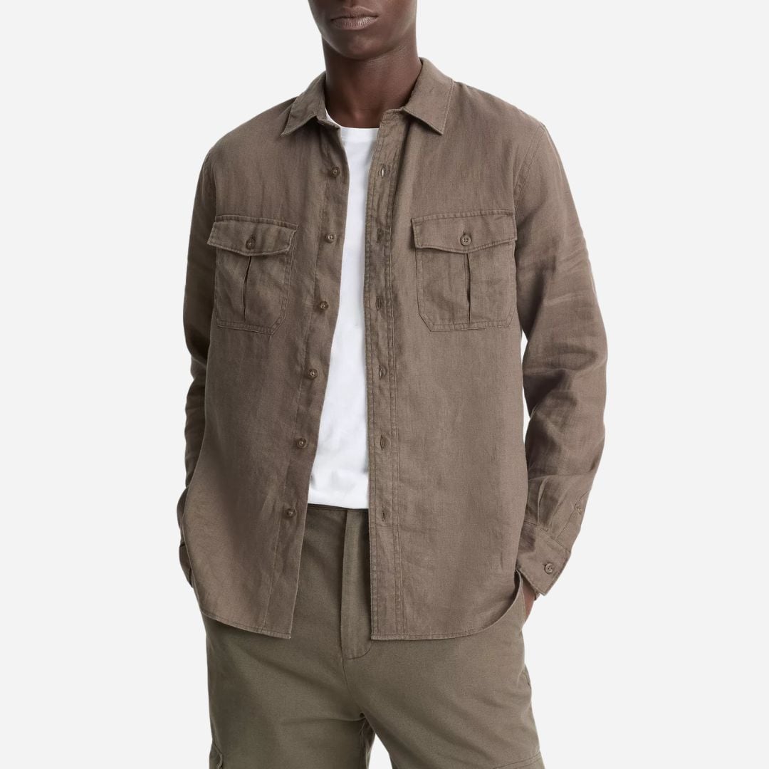 Linen Utility Shirt - Mangrove