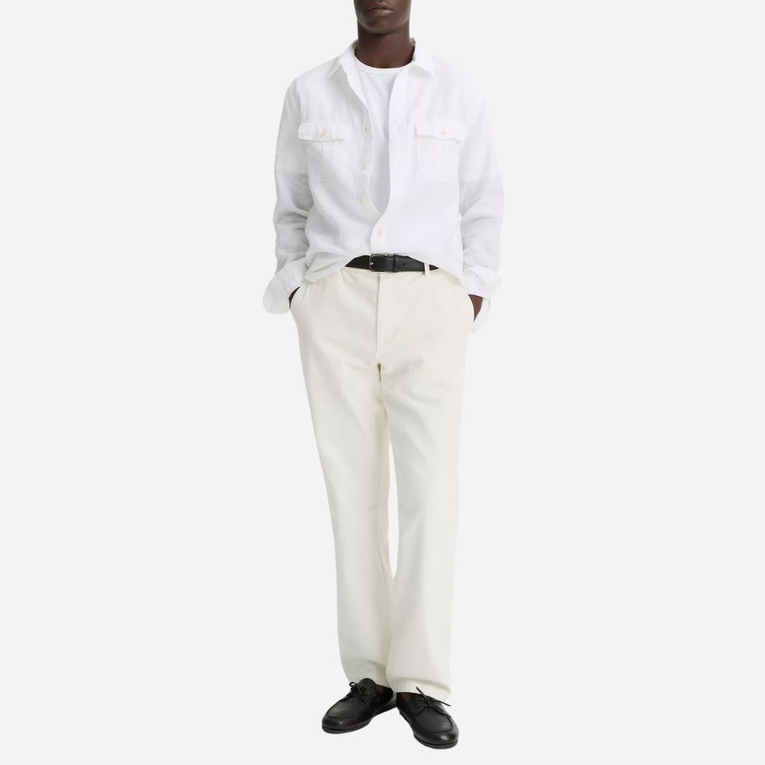 Linen Utility Shirt - Optic White