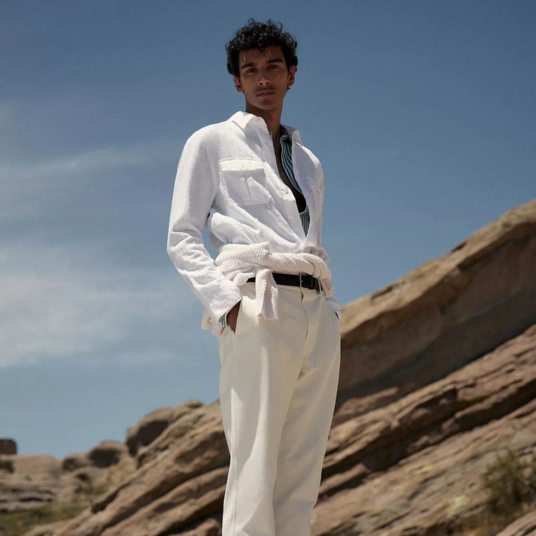 Linen Utility Shirt - Optic White