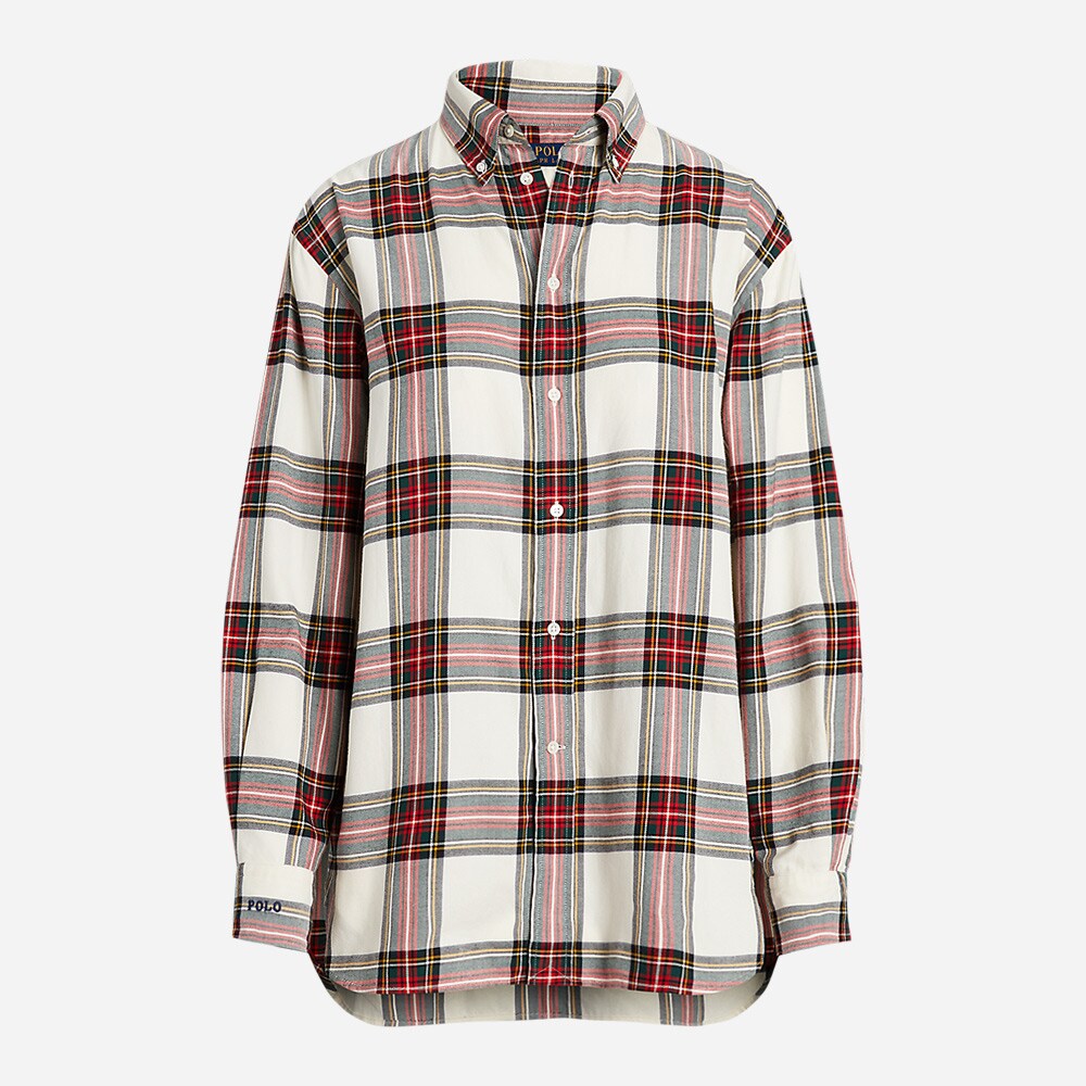 Ls Ligh St-Long Sleeve Blouse - Red/ Cream Plaid