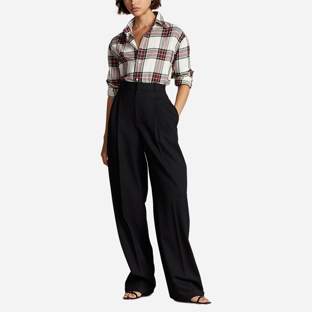 Ls Ligh St-Long Sleeve Blouse - Red/ Cream Plaid