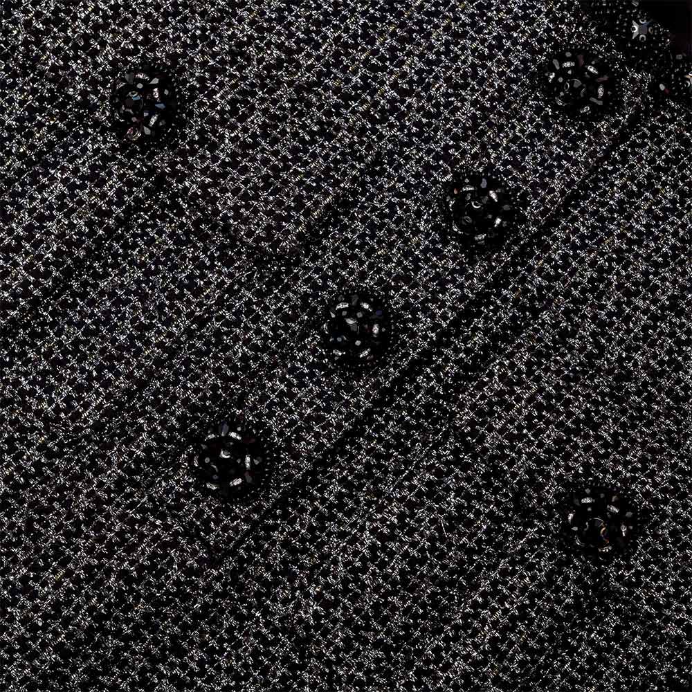 Metallic Boucle Mini Dress - Black