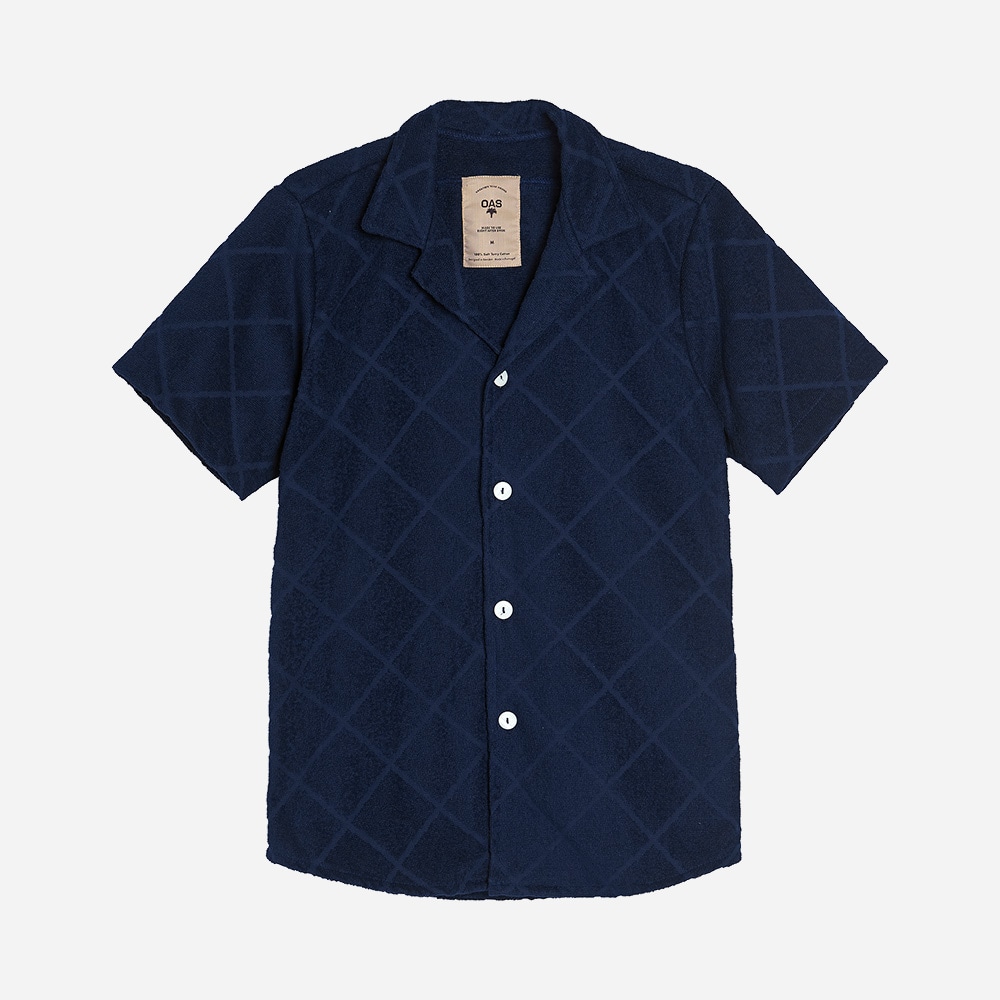 Navy Square Cuba Terry Shirt Navy