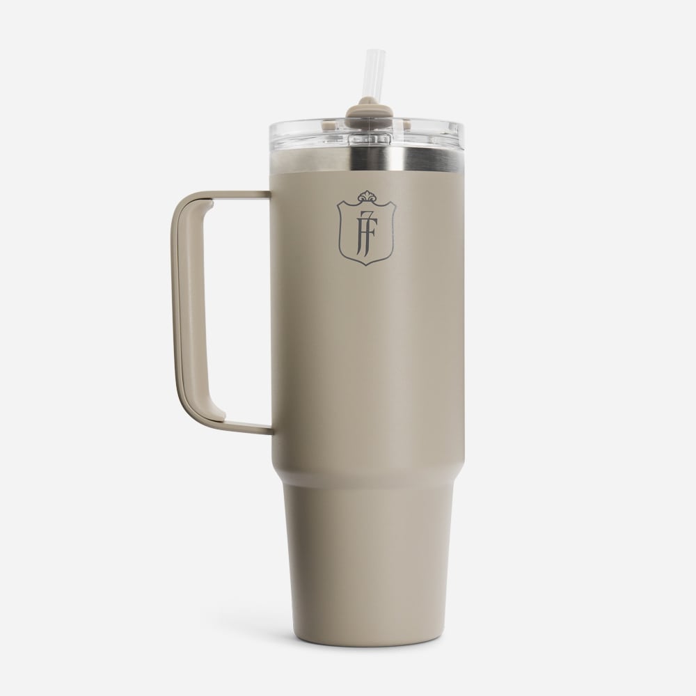 Thermocup With Straw 885ml - Cream Beige