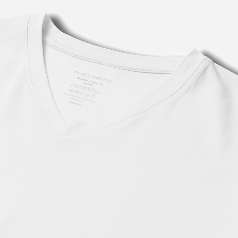 Bamboo/Cotton Tee V-Neck White