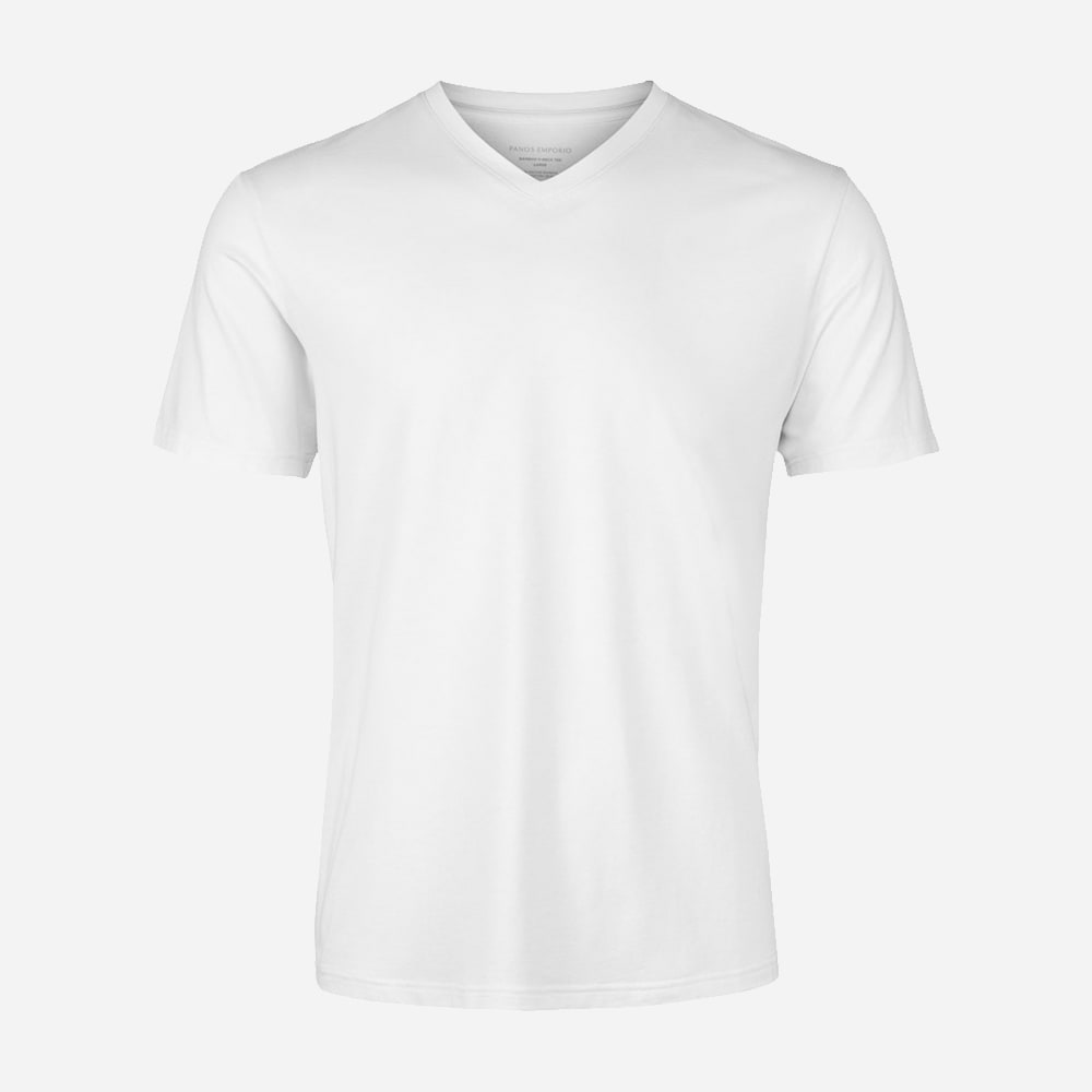 Bamboo/Cotton Tee V-Neck White