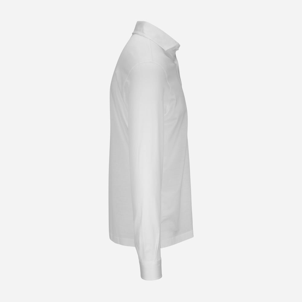 Long Sleeve Pop-Over Shirt Mercerized - 001 White
