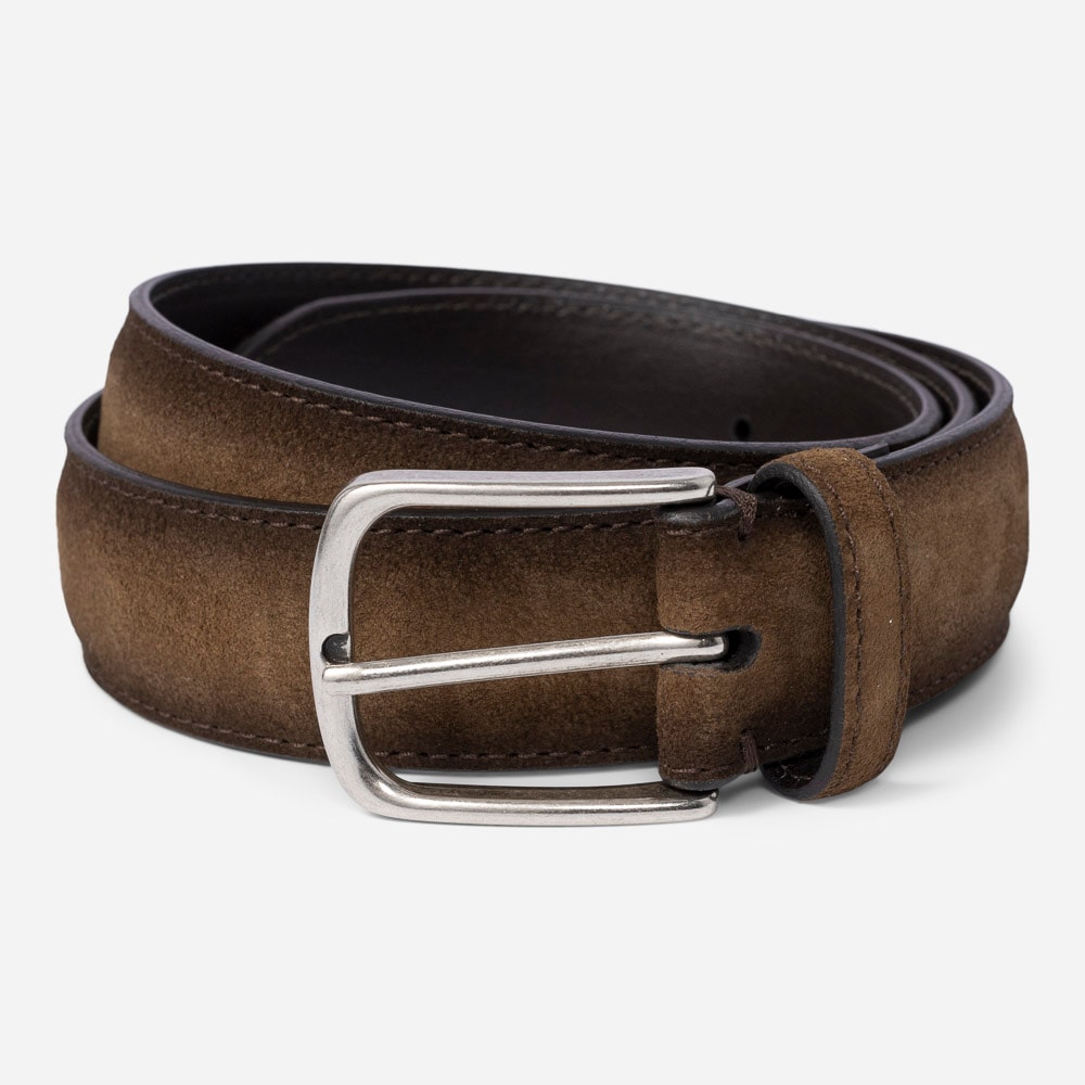 Classic Suede Belt - Cognac