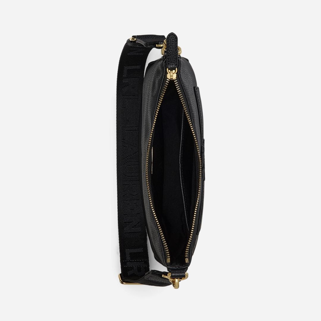 Pebbled Leather Large Cameryn Crossbody - Black