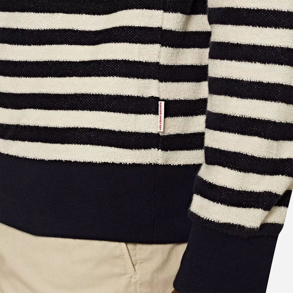 Pierce Luxe Towelling Stripe Ink/White Sand