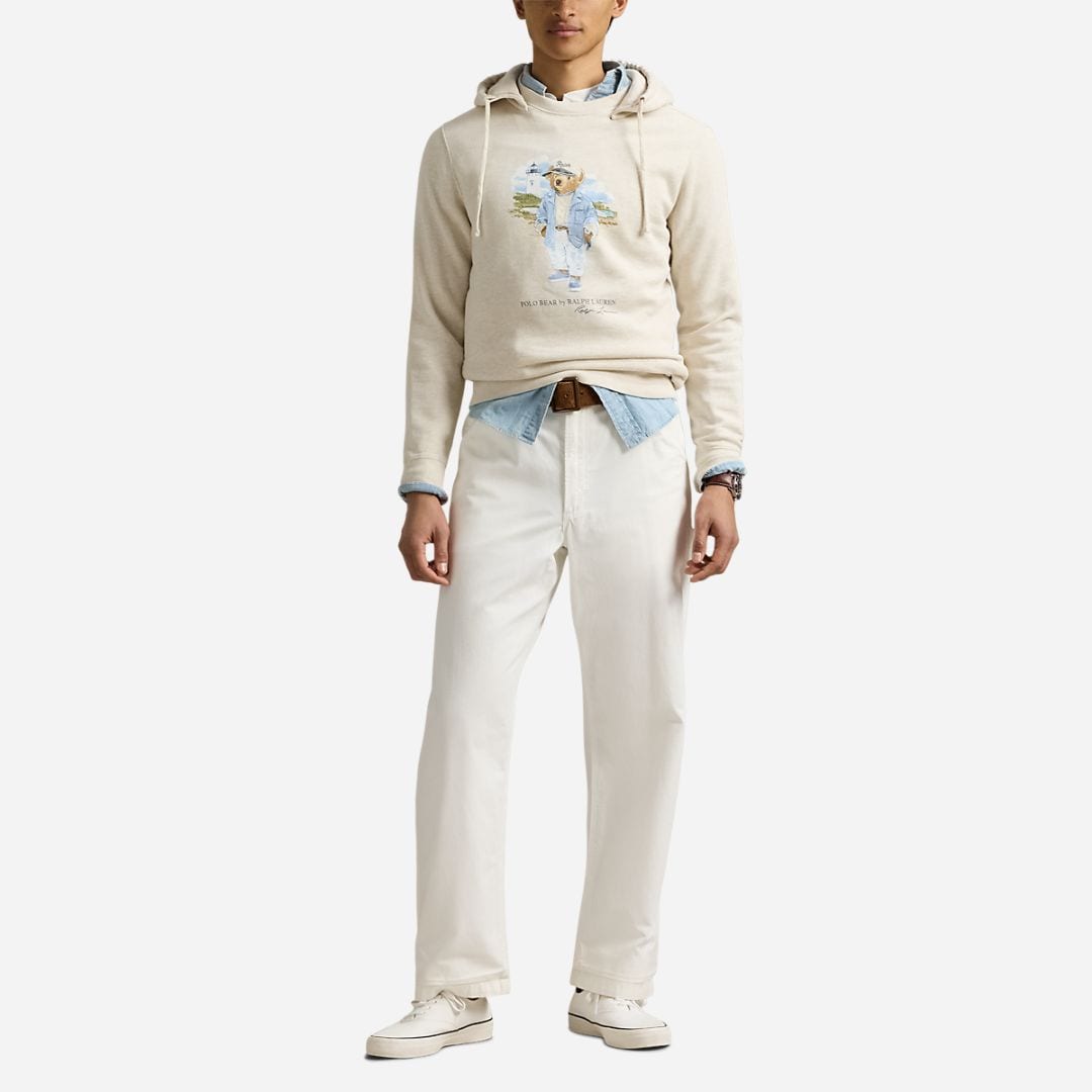 Polo Bear Slub Fleece Hoodie - Chlk H Studio Bt Sea Bear