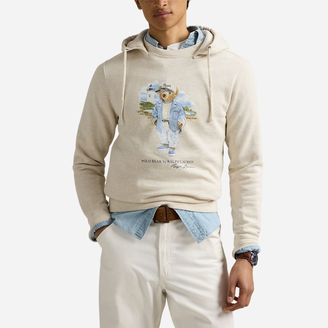 Polo Bear Slub Fleece Hoodie - Chlk H Studio Bt Sea Bear