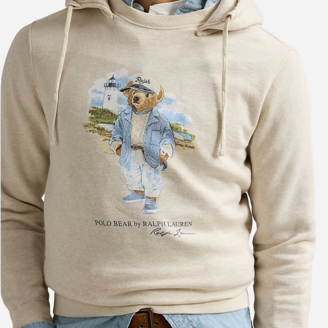 Polo Bear Slub Fleece Hoodie - Chlk H Studio Bt Sea Bear
