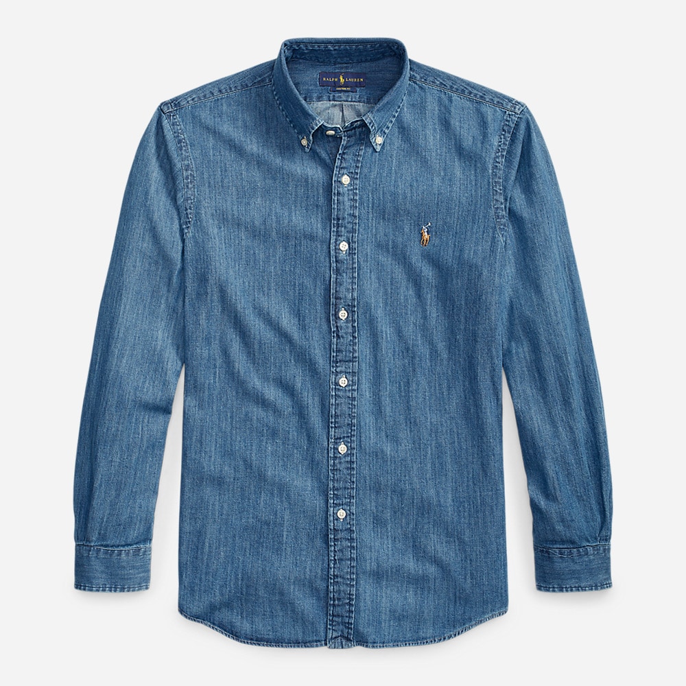 Custom Fit Denim Shirt - Dark Wash