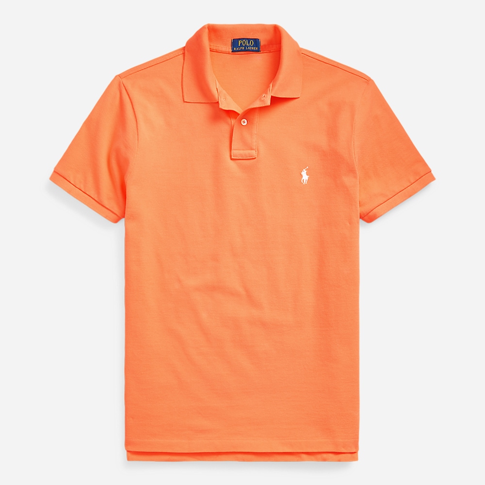 Custom Slim Fit Mesh Polo Shirt - Key West Orange