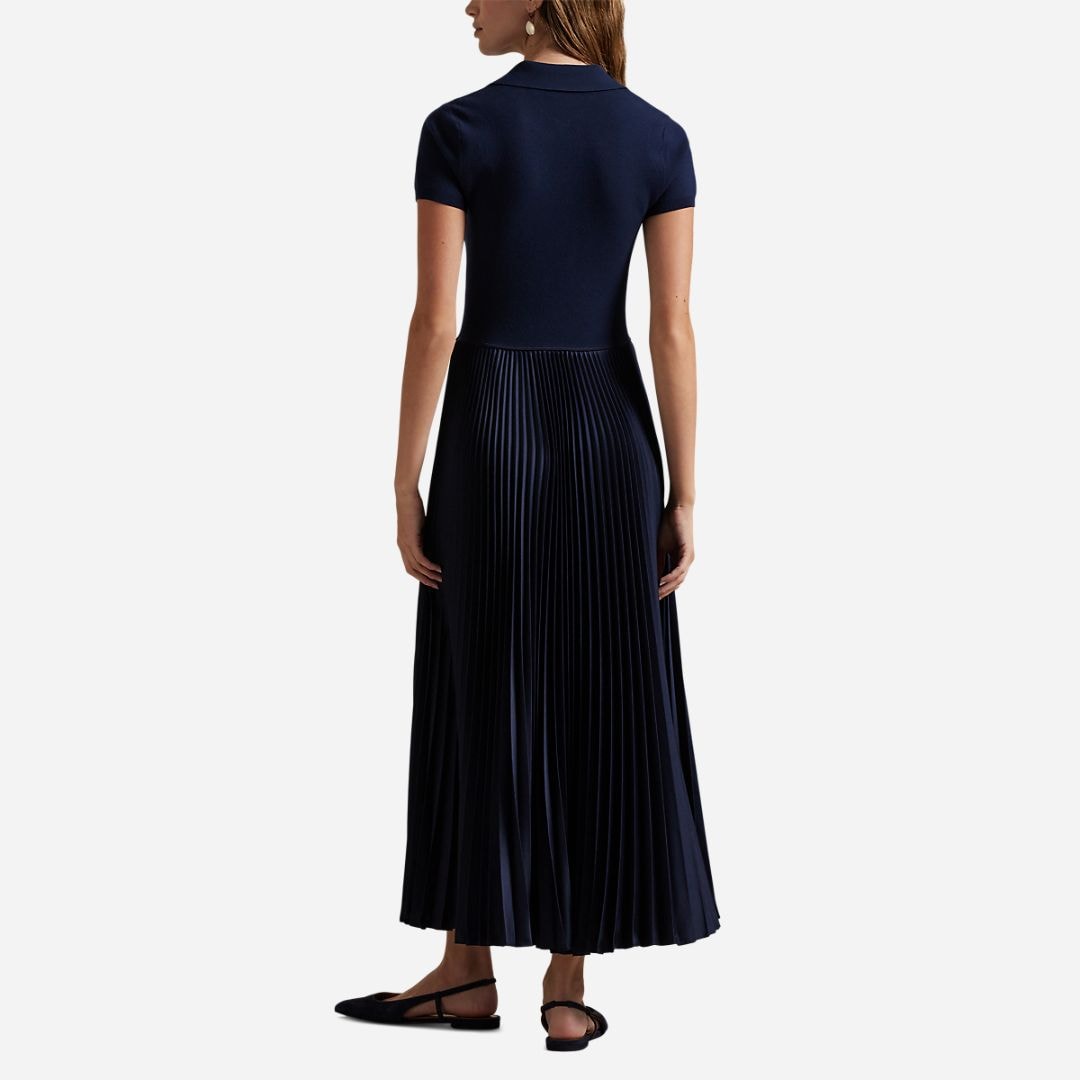  Polo Sweater-Bodice Dress -  Hunter Navy