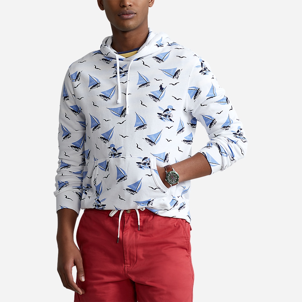 Lspohoodm4-Long Sleeve-Pullover Skipper Bearwaiian White