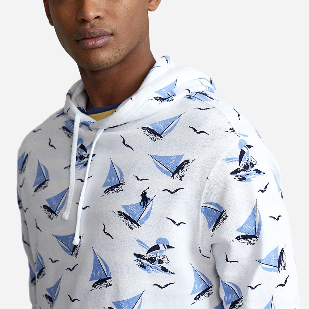 Lspohoodm4-Long Sleeve-Pullover Skipper Bearwaiian White