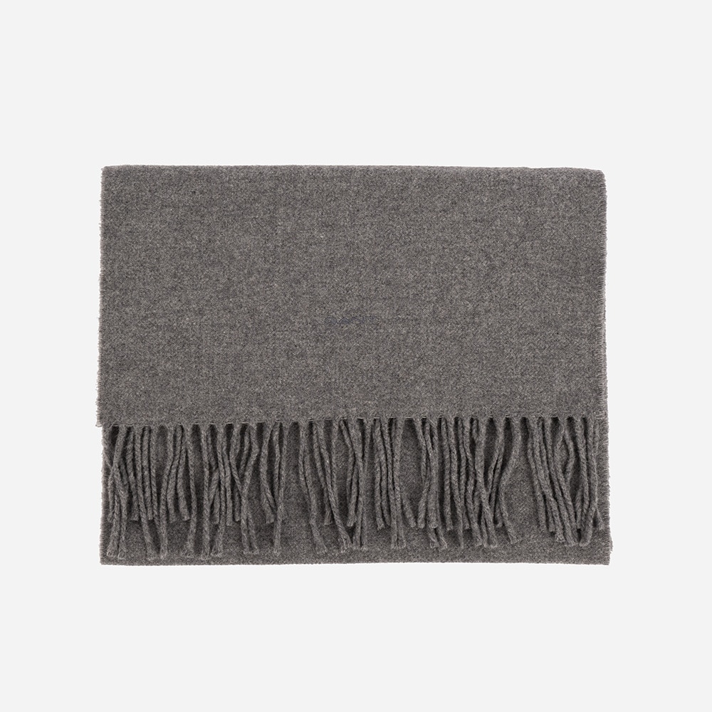 Solid Wool Scarf 90 Charcoal Melange