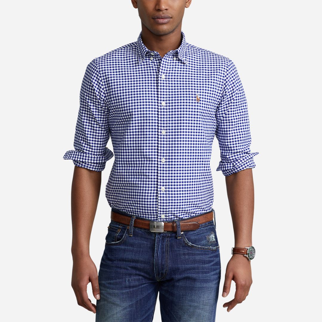 Slim Fit Oxford Sport Shirt - Bsr Royal/White