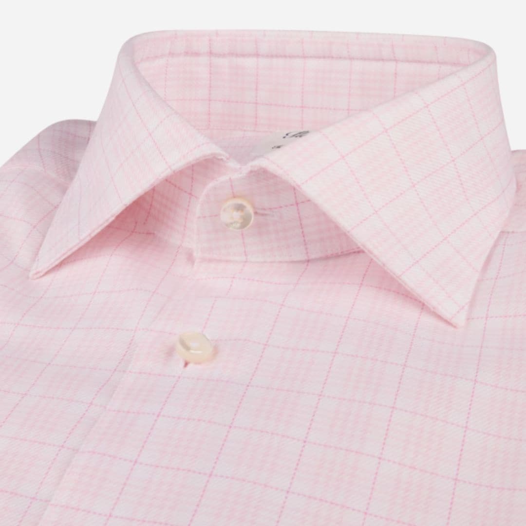 Slimline Shirt - Light Pink Check