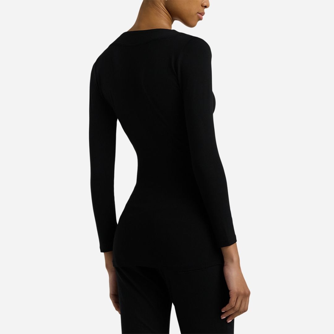 Surplice Jersey Top - Polo Black