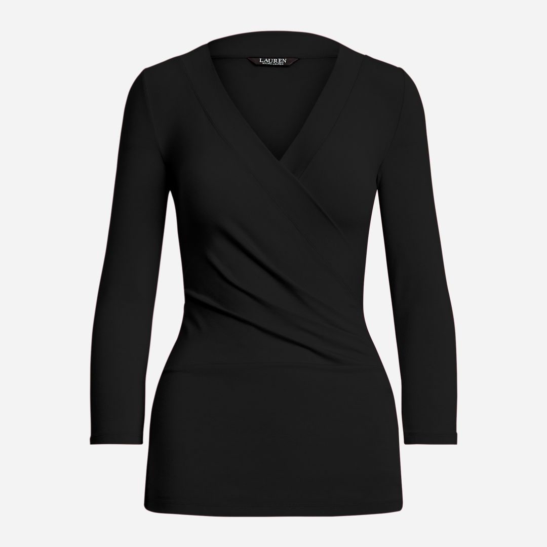 Surplice Jersey Top - Polo Black