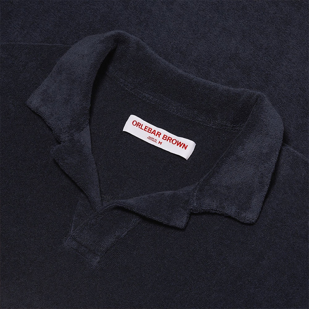 Terry Towelling Polo Shirt - Navy