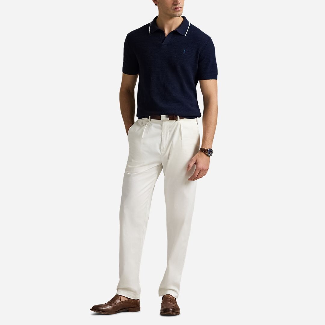 Textured Cotton-Linen Sweater - Bright Navy