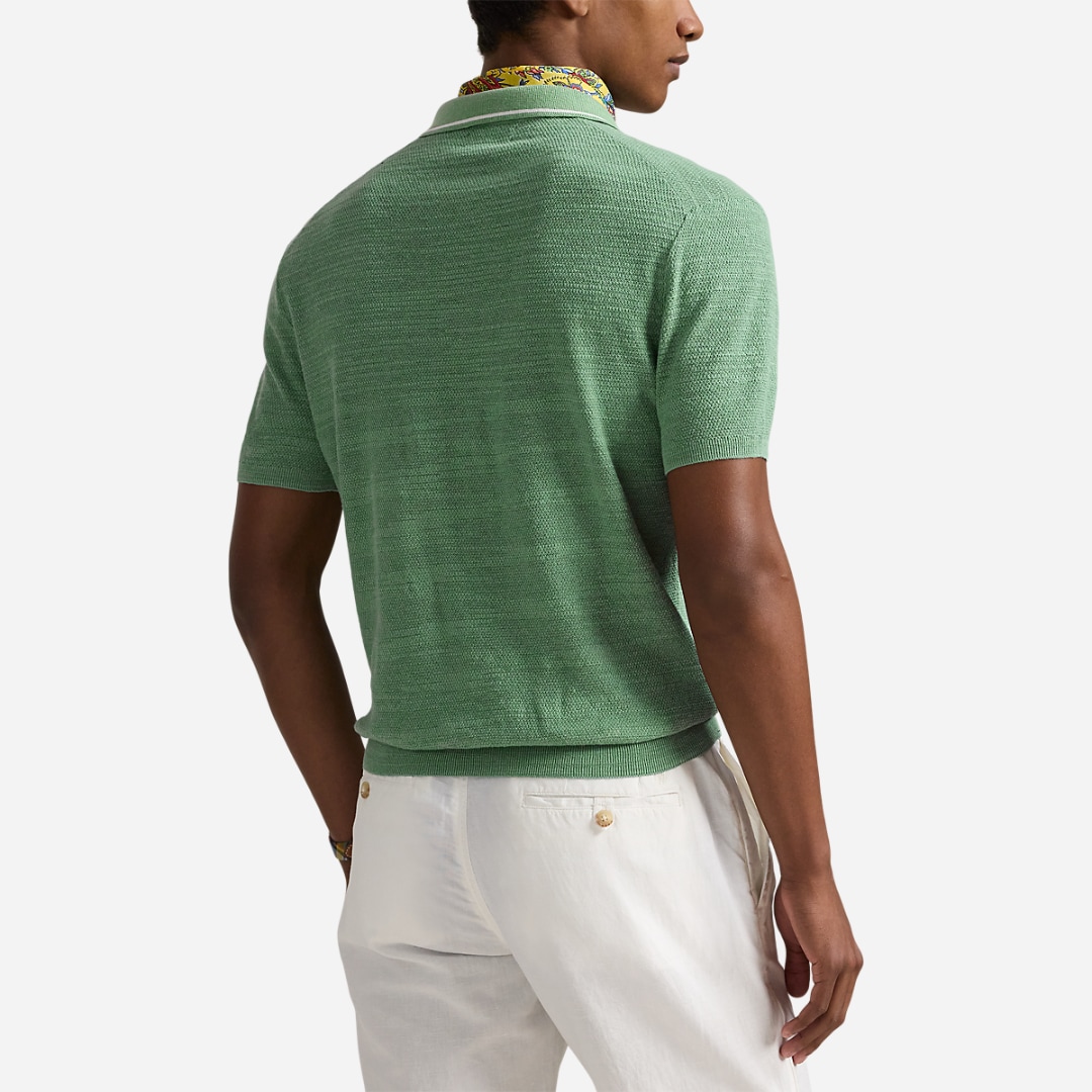  Textured Cotton-Linen Sweater -  Faded Mint