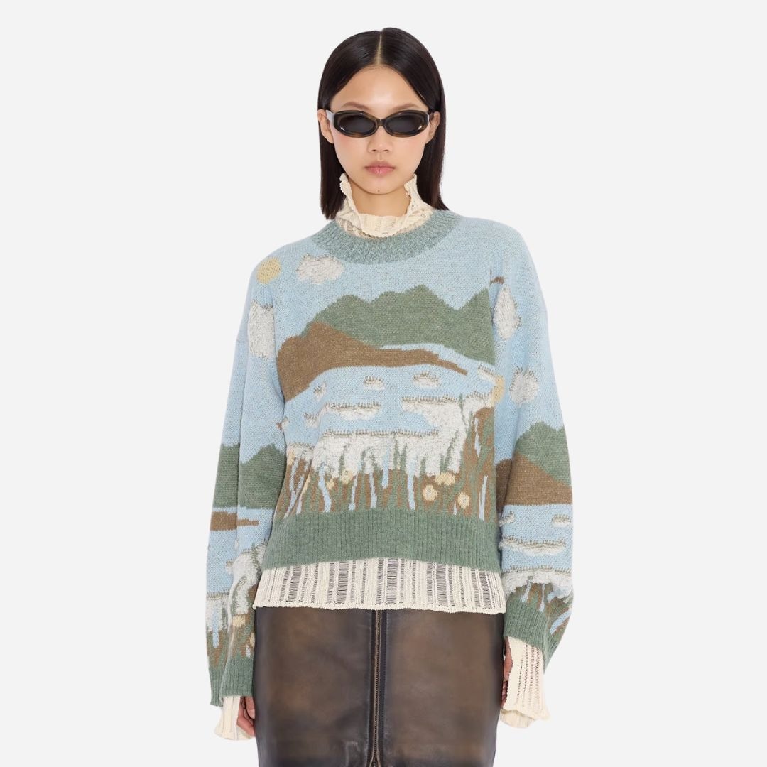 Tine Landscape Crew Neck - Light Blue